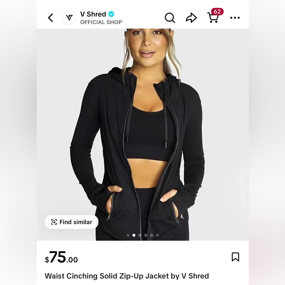 Women's Black Zip-Up Hoodie